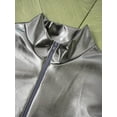thumbnail image 6 of YONGHS Women's Shiny Holographic Unitard Zentai Jumpsuit Mock Neck Zipper Front Bodysuits Catsuits Grey S, 6 of 7