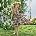 thumbnail image 2 of 4-5 Years Toddler Girl Camouflage Dress Little Kid Short Sleeve Cotton Dress for 3-14 Years, 2 of 7