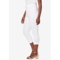 thumbnail image 3 of Jessica London Women's Plus Size Stretch Cotton Cuff-Button Capri Legging, 3 of 3
