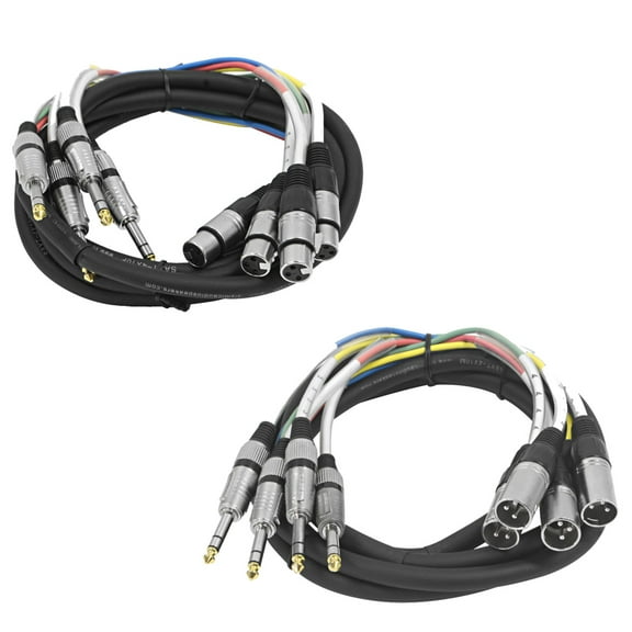 Seismic Audio 4 Channel 10' TRS to XLR Male and 10' TRS to XLR Female Snake Cable Bundle - SAXT-4x10_MF