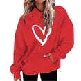 thumbnail image 1 of Penkiiy Sweat à Capuche Imprimé Col Rond pour Femmes, Manches Longues, TG Rouge, 1 of 5