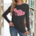 thumbnail image 4 of Womens Long Sleeve Graphic T Shirts Plus Size Trendy Loose Fit Letter Printed Tops Fall Crew Neck Going out Basic Tees Y_Grey 0730*women tshirts XXL, 4 of 5