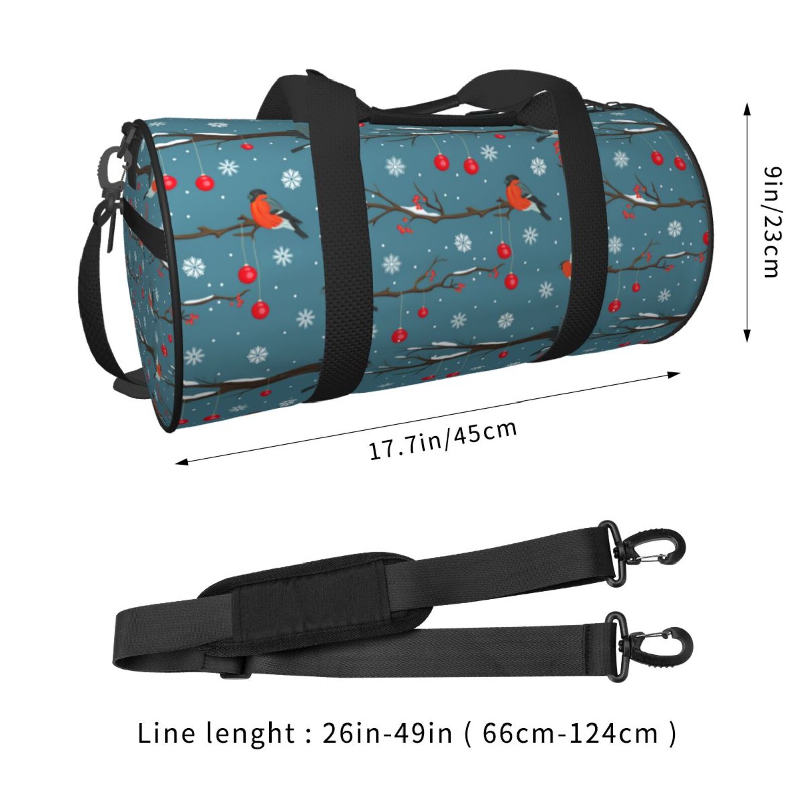 Vsdgher Bullfinches Branches And Balls 45L Foldable Duffel Bag, Sports Gym Bag,Overnight Bag, Portable Weekender Bag for Airplanes
