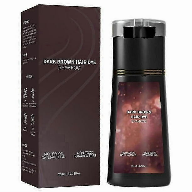 Hair Dye Shampoo, Instant 3 in 1 Hair Dye Shampoo, Long Lasting Natural Hair Color Shampoo for Gray Hair Coverage, Suitable for Women & Men