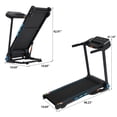 thumbnail image 5 of Senior Folding Treadmill with Long Handrails, 2.5 HP Motor, 0-6 MPH Walking Jogging Machine with Fitshow App, Shock Absorption, Safety Key, Black Orange, 5 of 9