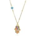 thumbnail image 1 of Collier Pendentif Oeil Porte-Bonheur pour Femmes, Collier Ras-du-Cou Main Fatima Oeil de Démon Turc en Zircon, 1 of 5