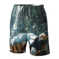 thumbnail image 4 of Salouo Turtle In Jungle Waterfall Pattern Swim Trunks for Men,Men's Hawaiian Bathing Suit Swimsuits Quick Dry Swimming Board Shorts Beach Shorts with Pockets-Small, 4 of 6