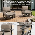 thumbnail image 4 of Gotland 6 Piece Patio Set, Aluminum Outdoor Swivel Chairs Set with Round Table 5.1’’ High-Resilience Seat Cushions 29.5" Deep Seating, Metal Patio Furniture Set Patio Conversation Sets, Sand, 4 of 7