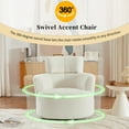 thumbnail image 4 of Harper & Bright Designs 360° Swivel Accent Chair, Barrel Chair Swivel Round Single Sofa Chair with Adjustable Headrest for Living Room, Cream, 4 of 13