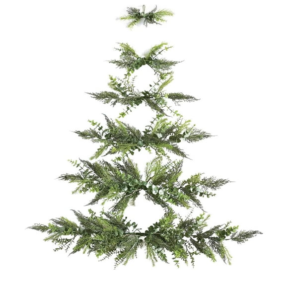 Clearance Sale! Wall Christmas Tree With Decorative Mini DIY Half Christmas Tree Artificial Xmas Tree Branches Wall Hanging Green Christmas Tree Decor For Indoor Home