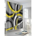 thumbnail image 3 of Shower Curtain Yellow Grey Shower Curtains for Bathroom, Waterproof Polyester Shower Curtain Set with Hooks, Small Stall Size 36" x 72" Abstract Geometric Circle, 3 of 6