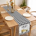 thumbnail image 3 of Table Runner 70 Inches Long for Kitchen Dining, Yellow Truck Dresser Scarf Farmhouse, Dining Table Decorations for Wedding/Parties, Spring Bees Honey Daisy Black Lattices 13 x 70 In, 3 of 8