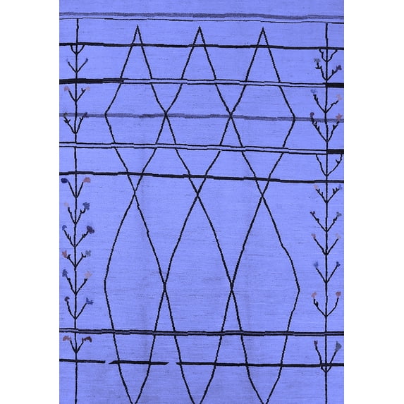 Ahgly Company Indoor Rectangle Oriental Blue Industrial Area Rugs, 7' x 9'