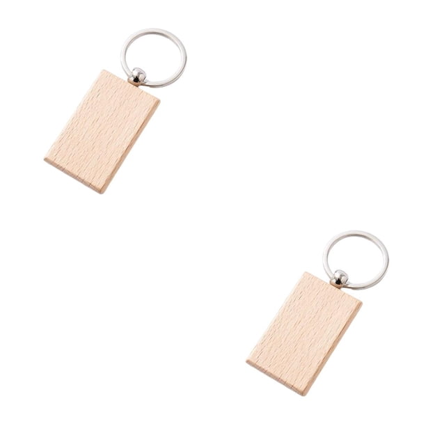 Sonducket LLavero de DIY, colgante decorativo portátil que se puede pintar, manualidades, bolso, ropa, llavero, colgante de decoración Rectangular 2piezas