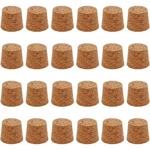 24 pc 24 pcs Cork Bottle Stoppers Size 22 Wine Cork Plug Cork Stoppers Tapered Replacement Corks for Wine Beer Glass Bottle Jar DIY Arts and Craft Projects Cork