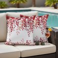 thumbnail image 2 of Outdoor Pillow Covers 18x18 Set of 2, Red Eucalyptus Leaves Waterproof Patio Throw Pillow Covers for Couch Sofa Chair, Summer Botanical Weeping Decorative Pillowcases for Throw Pillows, 2 of 9