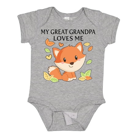 

Inktastic My Great Grandpa Loves Me- Little Fox Gift Baby Boy or Baby Girl Bodysuit