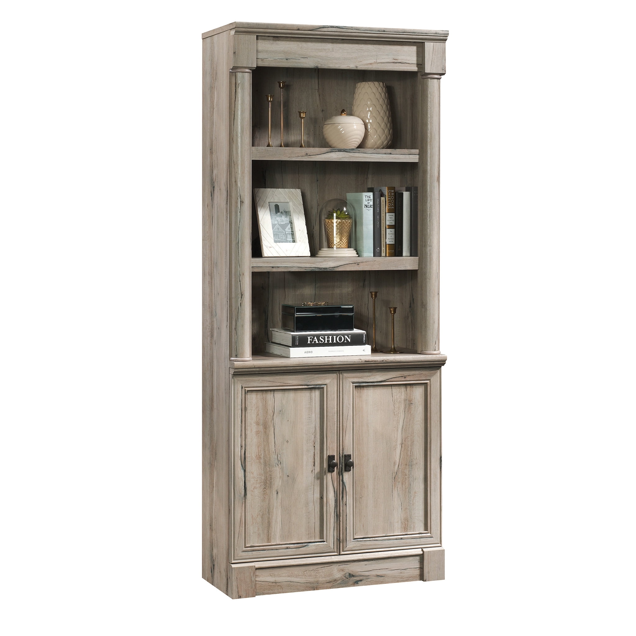 Sauder Palladia Library Bookcase With Doors, Split Oak Finish - Walmart