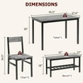 thumbnail image 5 of Accreate Space-Saving Dining Table & Chairs Set for 4, Bench with Storage, Small Apartment, 5 of 7