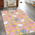 thumbnail image 2 of Area Rugs for Living Room Bedroom, Easter Bunny 4'x6' Rug Washable Carpet Runner Indoor Outdoor, Colorful Eggs Spring Leaves Daisy Yellow Pink Plaid Non Slip Accent Floor Mats Rug for Kitchen, Office, 2 of 8