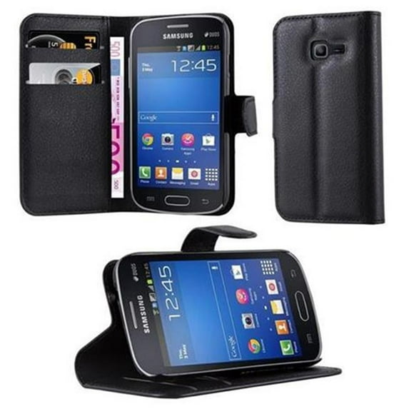 Cadorabo Case for Samsung Galaxy STAR PRO Cover in OXID BLACK magnetic closure