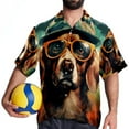 thumbnail image 4 of Retro Dog Men's Hawaiian Printed Short Sleeve Button Down Casual Beach Shirt's, Unisex, 4 of 6