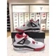 thumbnail image 2 of Ni - ke Size 5.5Y - Jordan 4 Retro Fire Red GS (2020) White Black Tech Grey 408452 160, 2 of 5