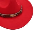 thumbnail image 4 of Wxirdiow Toddler Girls Cowboy Hat Kids Toddler Western Cowboy Hat Wide Brim Stylish Leather Cowboy Hat Cowgirl Dress Up Hat with Belt Buckle Red Size,3-8 Years, 4 of 4