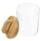 thumbnail image 2 of Contenedor de almacenamiento de granos de café, tarro de vidrio transparente, tarro de vidrio hermético con tapa de bambú para cocina, 2 of 5