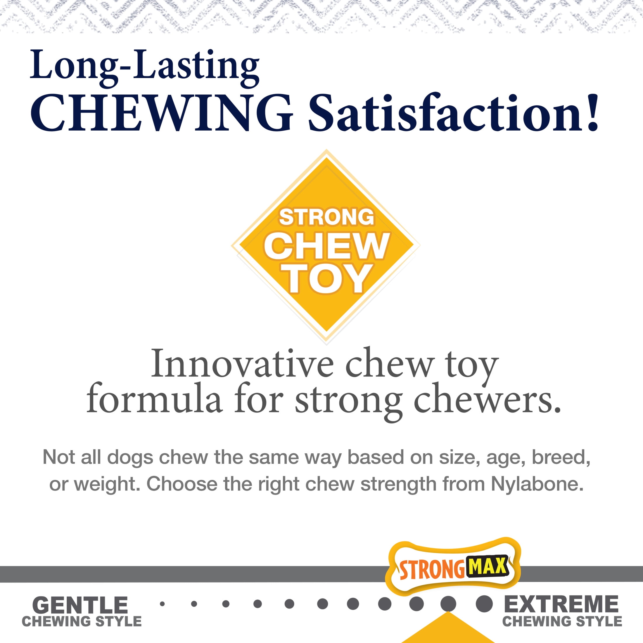 Nylabone Strong Chew Gourmet Style Dog Toys, Dog Chew Toys, Bacon, Peanut Butter, & Chicken Flavor, Small, 3 Pack