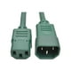 Eaton Tripp Lite Series C13 Power C14 PDU Cord, to - 10A, 250V, 18 AWG, 6 ft. (1.83 M), Green - Câble d'Extension d'Alimentation - IEC 60320 C14 vers Power IEC 60320 C13 - AC 100-250 V - 10 A - 6 Pi - Vert – image 2 sur 5