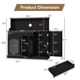 thumbnail image 2 of HLR 48" Modern Wood Kitchen Pantry Cabinet, Coffee Bar with Drawer & Microwave Stand, Dining Room, Black, 2 of 7