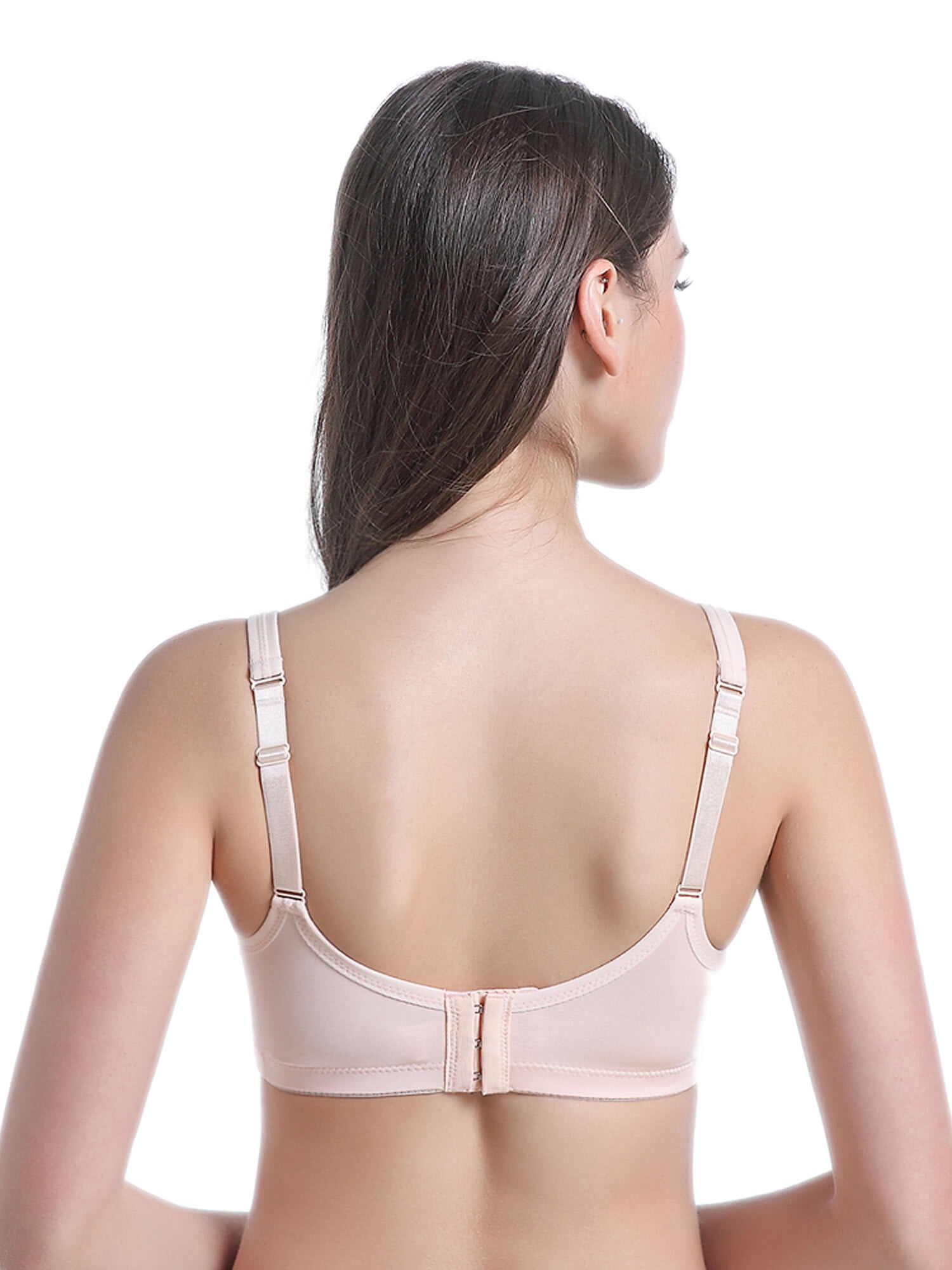 BIMEI Mastectomy Bra with Molded Foam Cups,T Shirt Bra for Women, Everyday Pocketed Seamless Wire Free Bra, Smoothing for No-Show Lines,Light Beige,38B