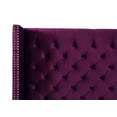 thumbnail image 6 of Leonel Signature Queen Velvet Upholstered Button Tufted Wingback Bed Set, Purple, 6 of 6