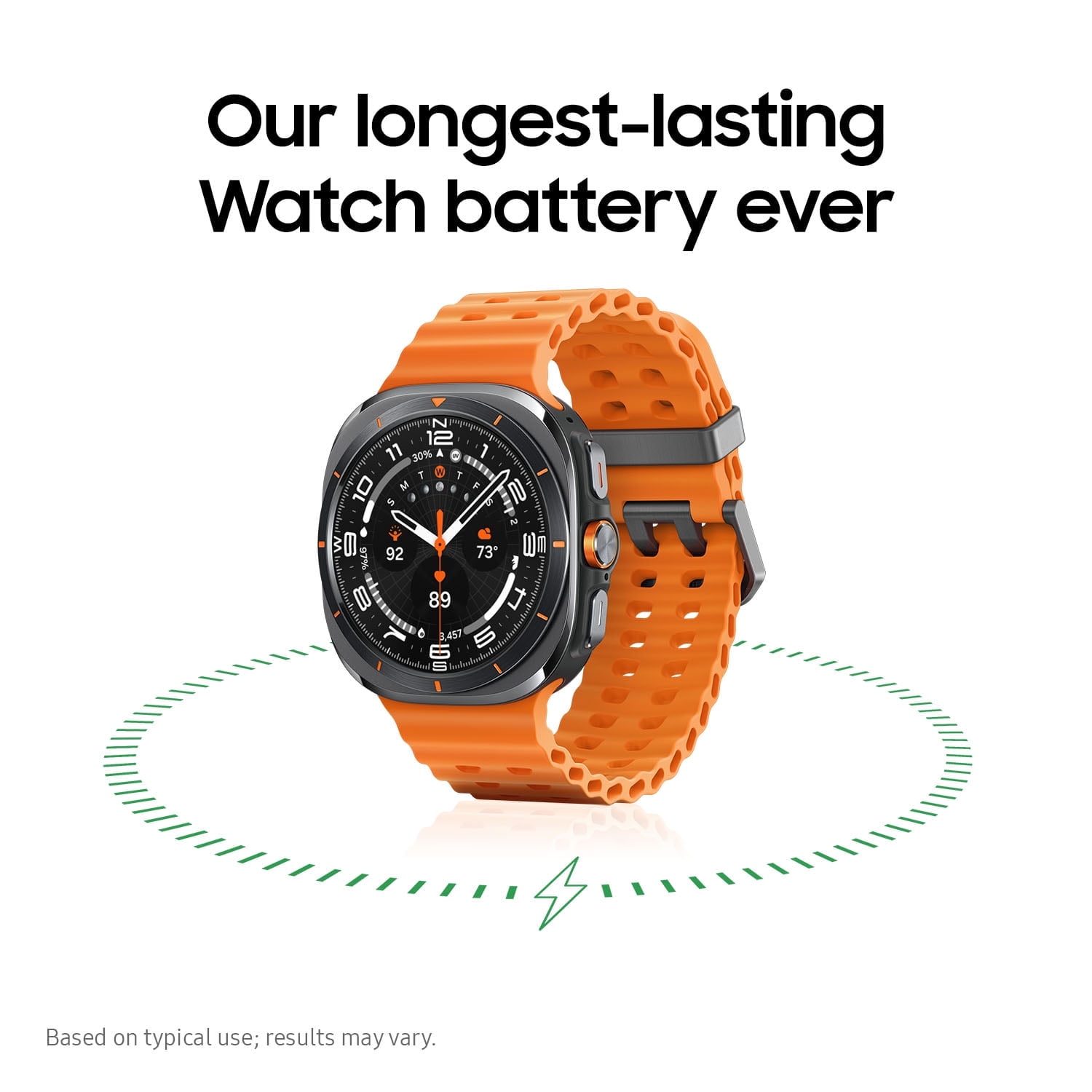 Samsung Galaxy Watch Ultra 47mm Smart Watch, Titanium, LTE (Titanium Silver w/Orange Band)