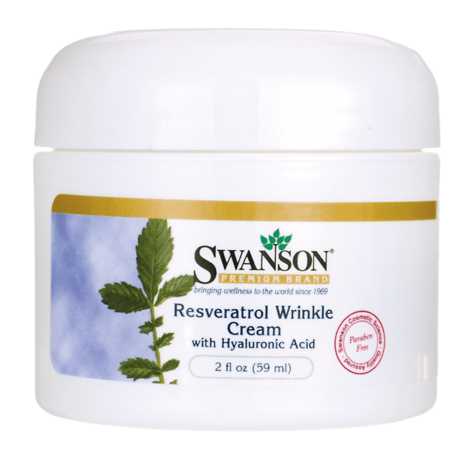 Swanson Resveratrol Wrinkle Cream with Hyaluronic Acid 2 fl oz Cream