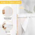 thumbnail image 3 of No Hook Abstract Bohemia Shower Curtain with Snap in Liner Set, Modern Boho Floral Orange Waterproof Fabric Bathroom Curtains with See Through Top Window, Hotel Style Standard 72 x 72 Inch, 3 of 9