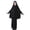 Black, variant on Musli𝗆 Clothes Girls Kids Abaya Long Sleeve Dress Cotton Full Cover Hijab 𝖨slamic Prayer 2pc Set Prayer Gown Modest Clothing Childrens Wear