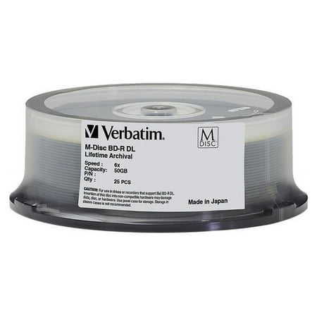 UPC: 0023942989240 | Verbatim – 98924 – Verbatim Blu-ray Recordable Media – BD-R DL – 6x – 50 GB – 25 Pack Spindle – 120mm – Double-layer