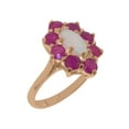thumbnail image 1 of LBG British Made 14k Rose Gold Natural Opal & Ruby Womens Statement Ring - 33 size options - Size 11.5, 1 of 6