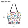 thumbnail image 5 of FORMRS Womens Canvas Tote Bag with Zipper Inner Pocket Shoulder Handbag, White Stars, 5 of 7