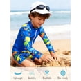 thumbnail image 4 of Lanbubble Toddler Boys Swimsuits Trunk Rashguard Long Sleeve Top Shorts 2 Pieces Bathing Suit Swimwear 3-8Y, 4 of 6