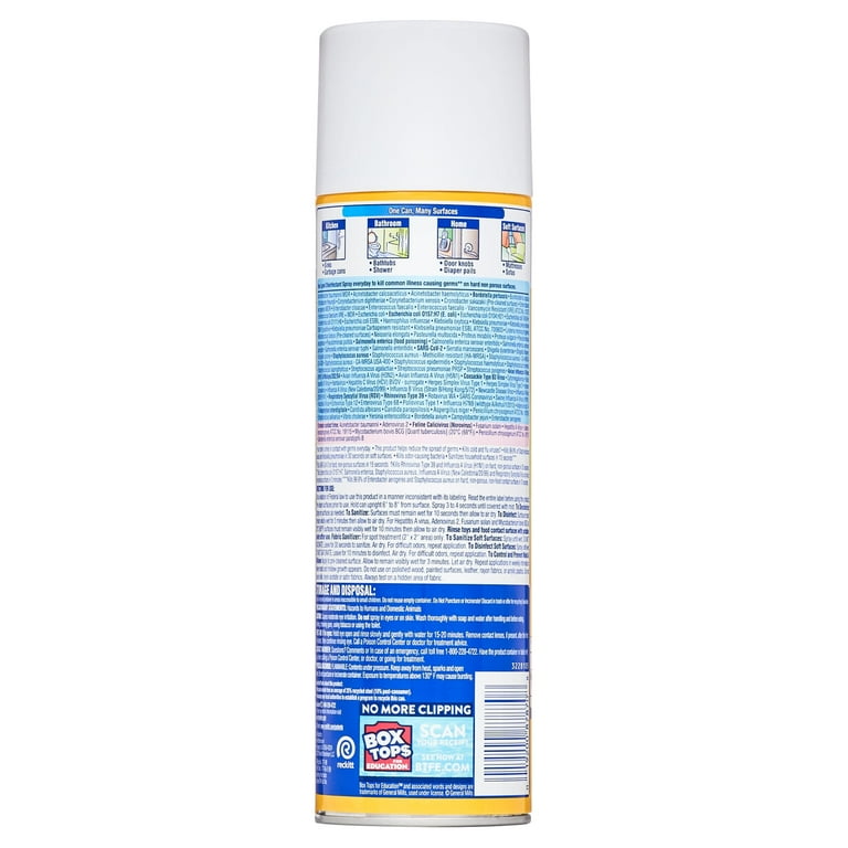 Lysol Disinfectant Spray Sanitizing and Antibacterial Spray For Disinfecting and Deodorizing Lemon Breeze 19 Fl Oz. Walmart
