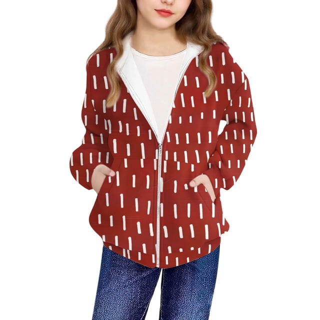 Chandail à Capuchon pour Enfants, Veste en Molleton à Fermeture Éclair pour Garçons et Filles avec Imprimé, Chandail à Manches Longues pour Tout-Petits