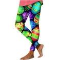 thumbnail image 3 of DDAPJ pyju Easter Leggings for Women Cute Rabbit Eggs Print High Waist Stretchy Yoga Pants Comfy Soft Skinny Workout Tights Prime Sales Today Multicolor#2 XXL, 3 of 5