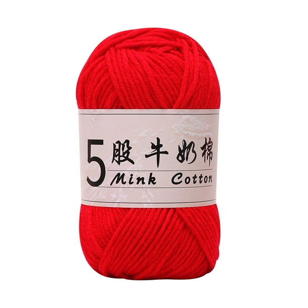 Yhmxh 5 hebras de hilo de algodón de leche para tejer muñecas a crochet, hilo de punto DIY para suéteres de bebé, ovillo de lana
