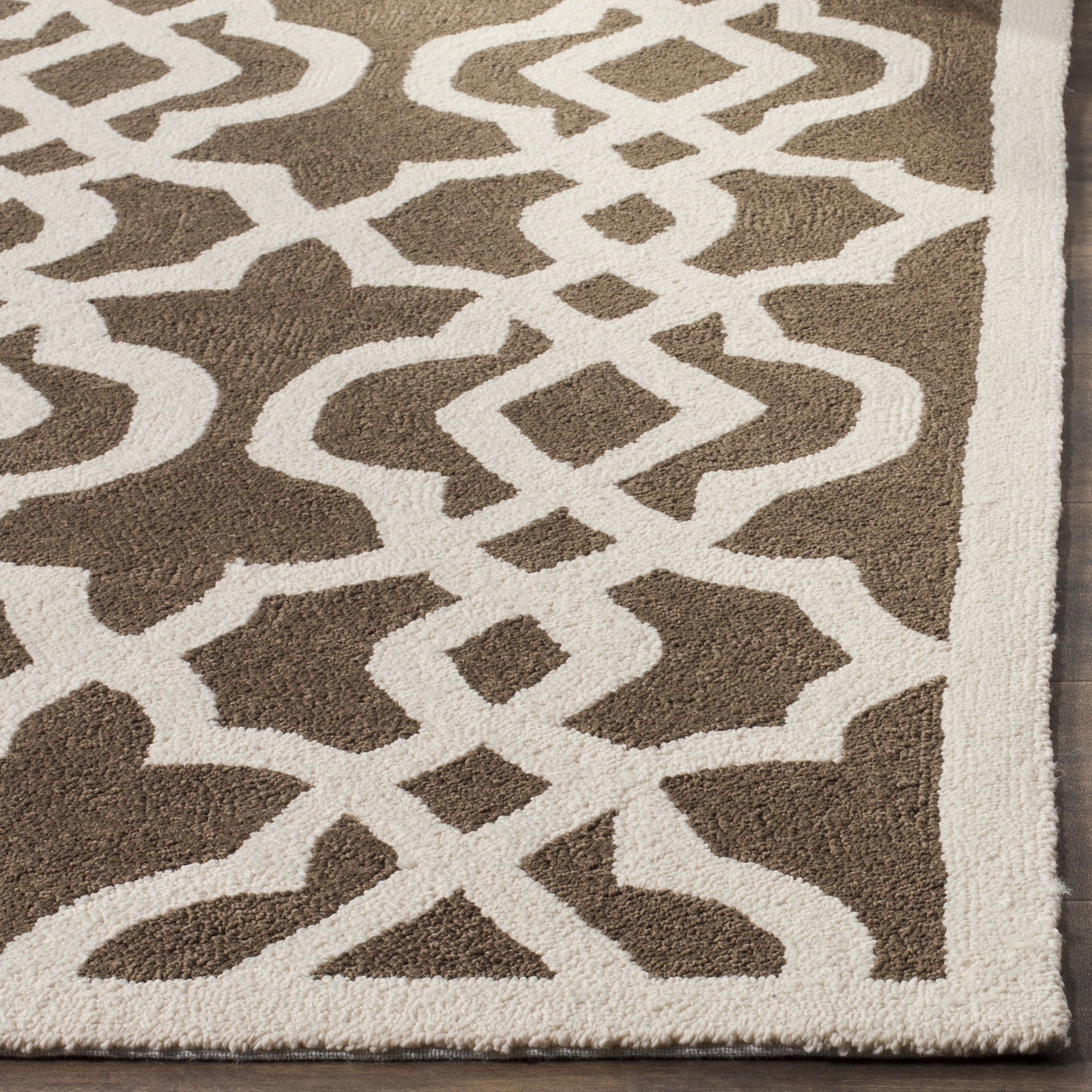 SAFAVIEH Four Seasons Jepson Abstract Area Rug, Mocha/Ivory, 9' x 12'
