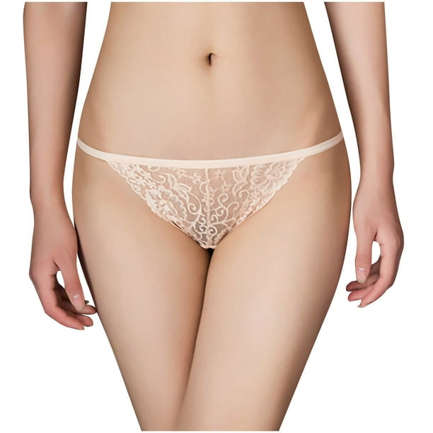 Seamless Underwear Women Low Waist Transparent Lace Solid Cotton Women's  Panties 