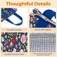 thumbnail image 4 of Pioneer Flower Floral Print Pattern Insulated Lunch Bag for Women & Adults,Large Portable Soft Cooler Lunch Bag,Thermal Food Storage Tote with Pearl Cotton,8.66L,8.75x5.75x9.5 Inch, 4 of 6