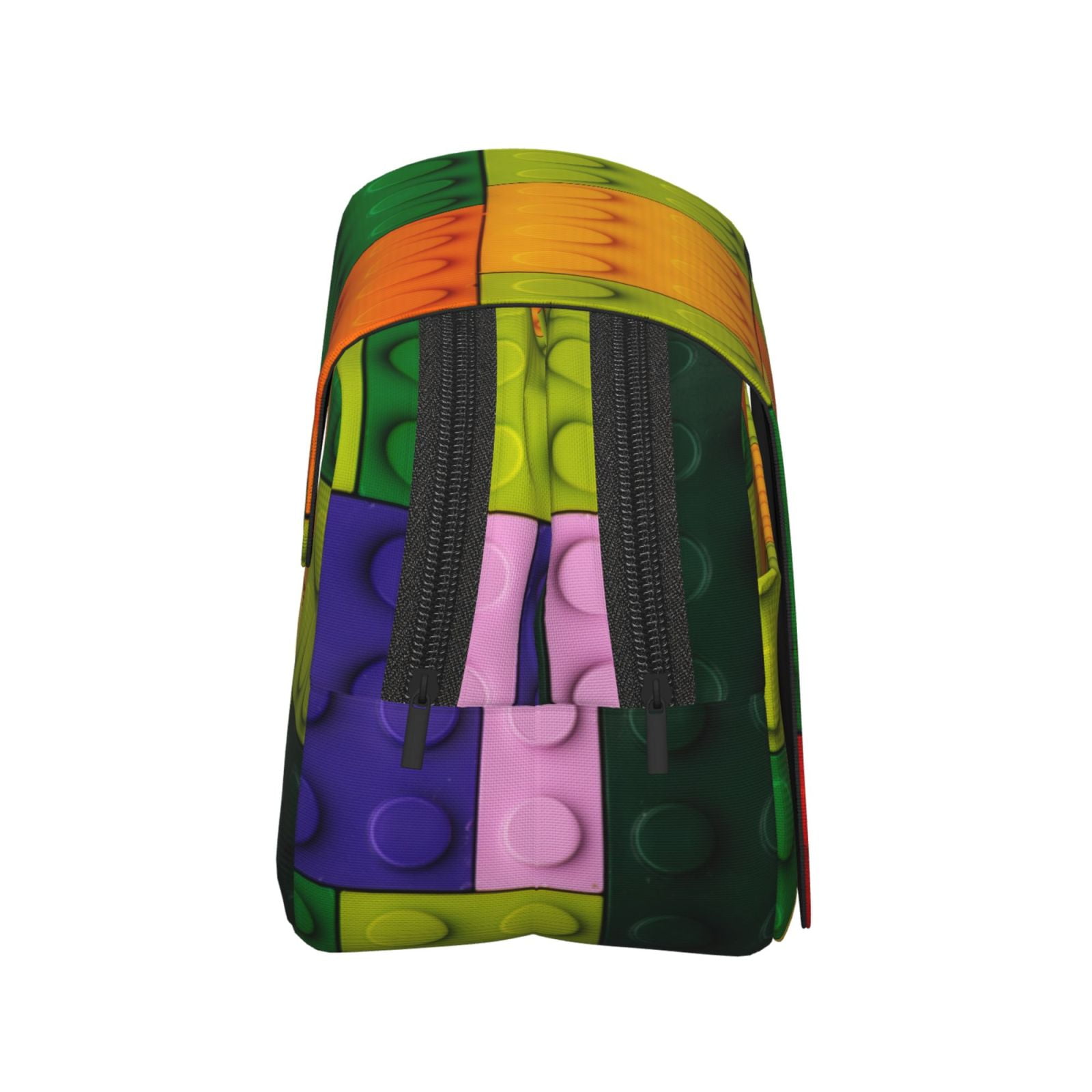 Rateoe Colorful Building Blocks Pattern Double Clamshell Pen Case, Storage Organizer with Two Zipper Compartments– Holds Up to 50 Pencils & Pens
